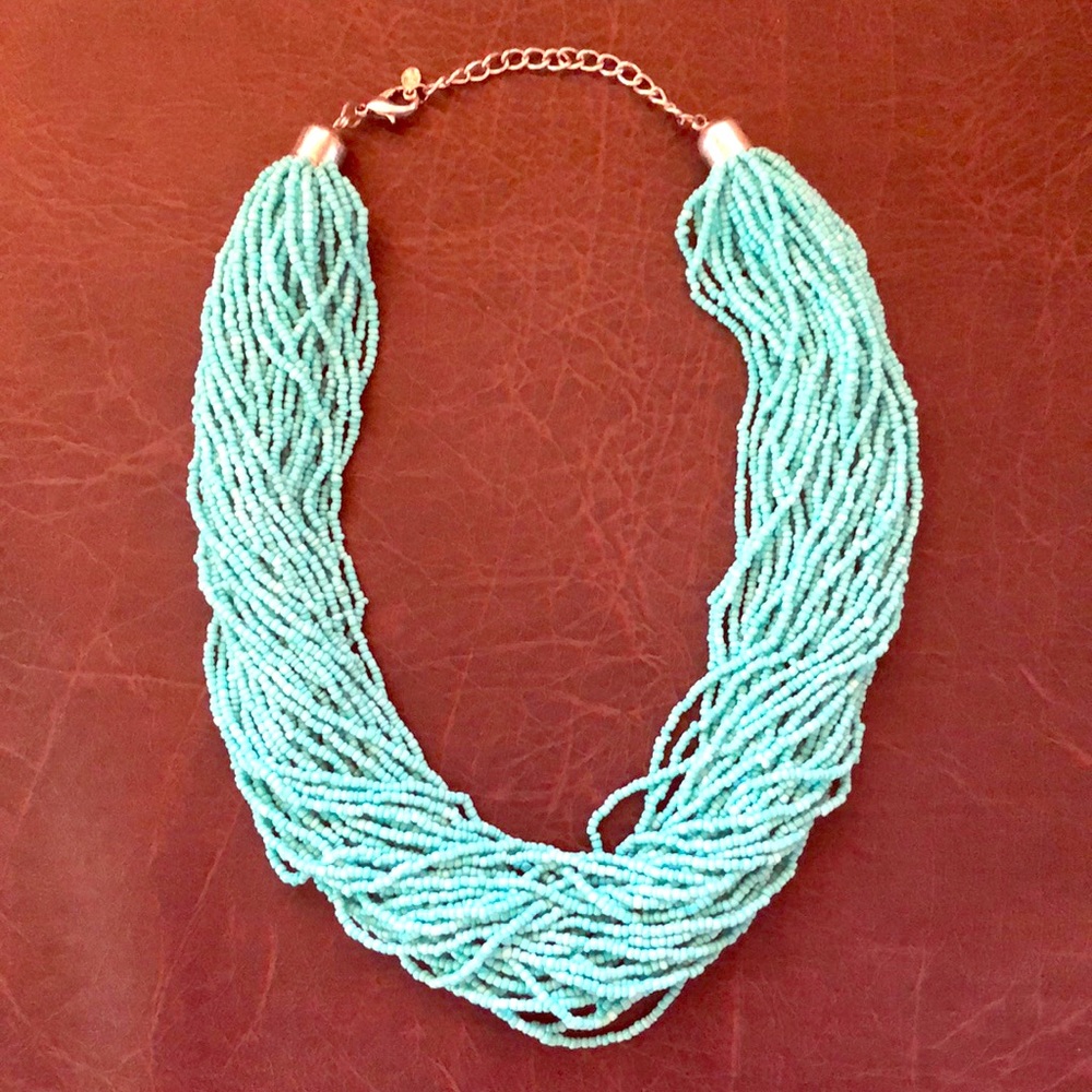Chunky turquoise necklace, lightweight/no tangle
